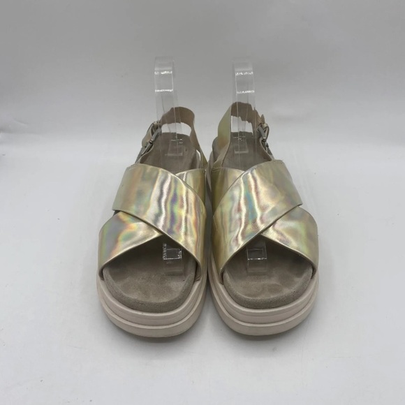Ash Womens Sue Crossover Metallic Leather Sandals Size 8 (EU 38) - Picture 3 of 7